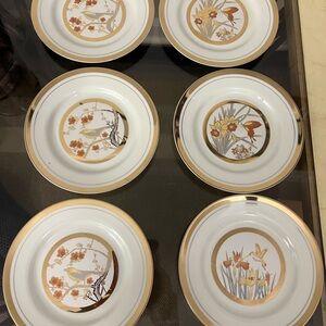 Elegant Gold and White Dinner Plate Set